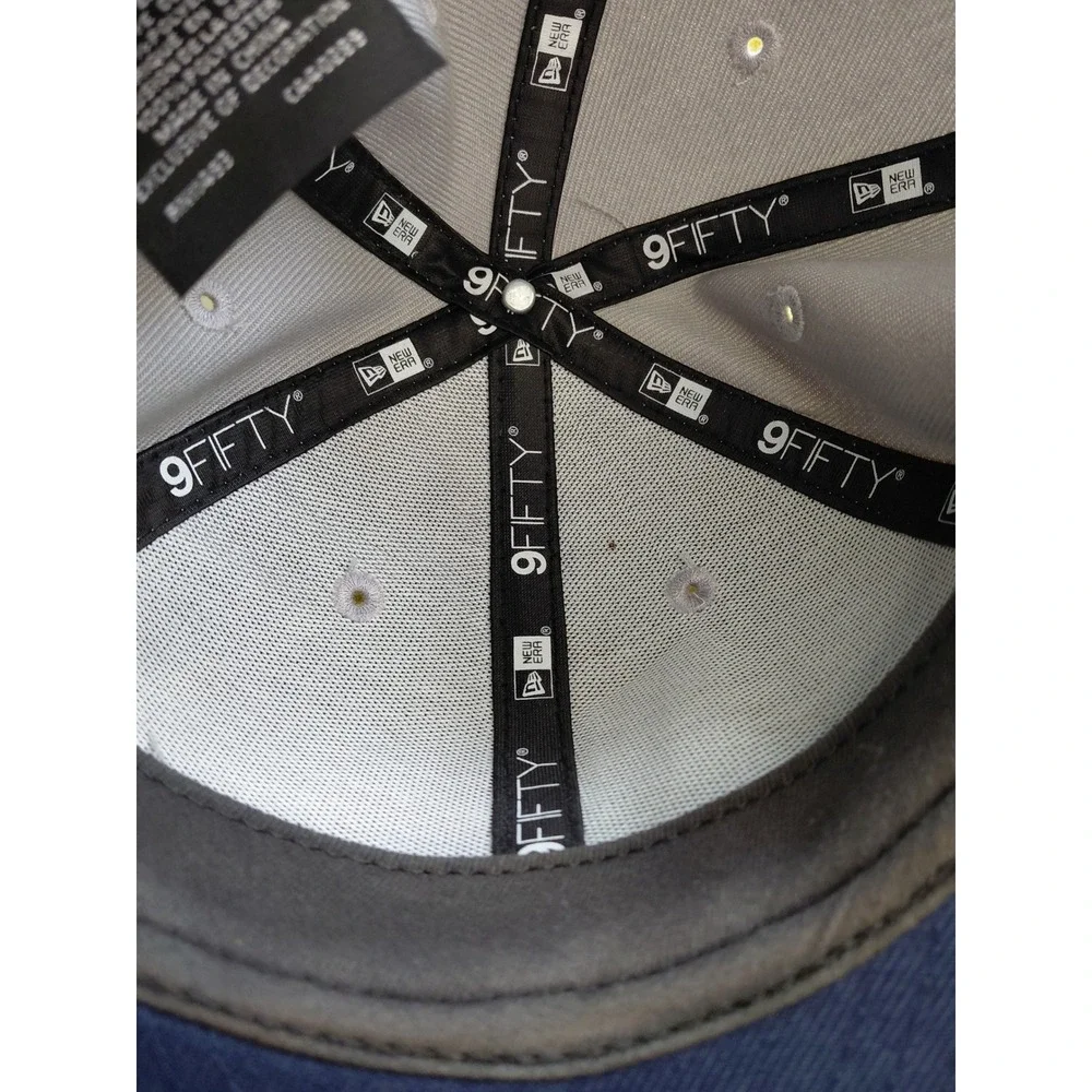 New Era 9FIFTY Youth Snapback Hat Grey Navy Blue American Flag Logo Cap